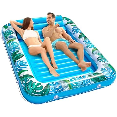 JAMBO Inflatable Tannign Pool Float (Tanning Pool Float Lounger 80" x 56") Cover
