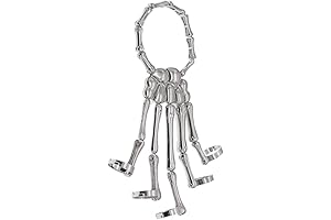Men Women's Halloween SkullSkeleton Hand Bracelet With Ring (Silver)