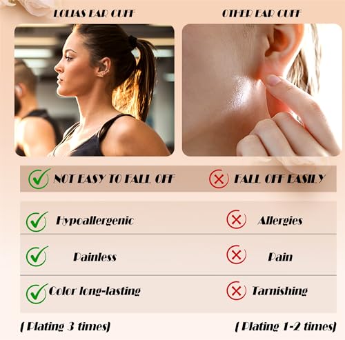 LOLIAS ๐๐๐ซ ๐๐ฎ๐๐ ๐๐๐ซ๐ซ๐ข๐ง๐ ๐ฌ for Women Non Piercing Gold Ear Cuffs ๐๐๐ ๐๐จ๐ฅ๐ ๐๐ฅ๐๐ญ๐๐ Ear Cuff for Non Pierced Ears Clip on Cartilage Earring ๐
๐๐ค๐ ๐๐๐ซ๐ซ๐ข๐ง๐ ๐ฌ Lightweight4