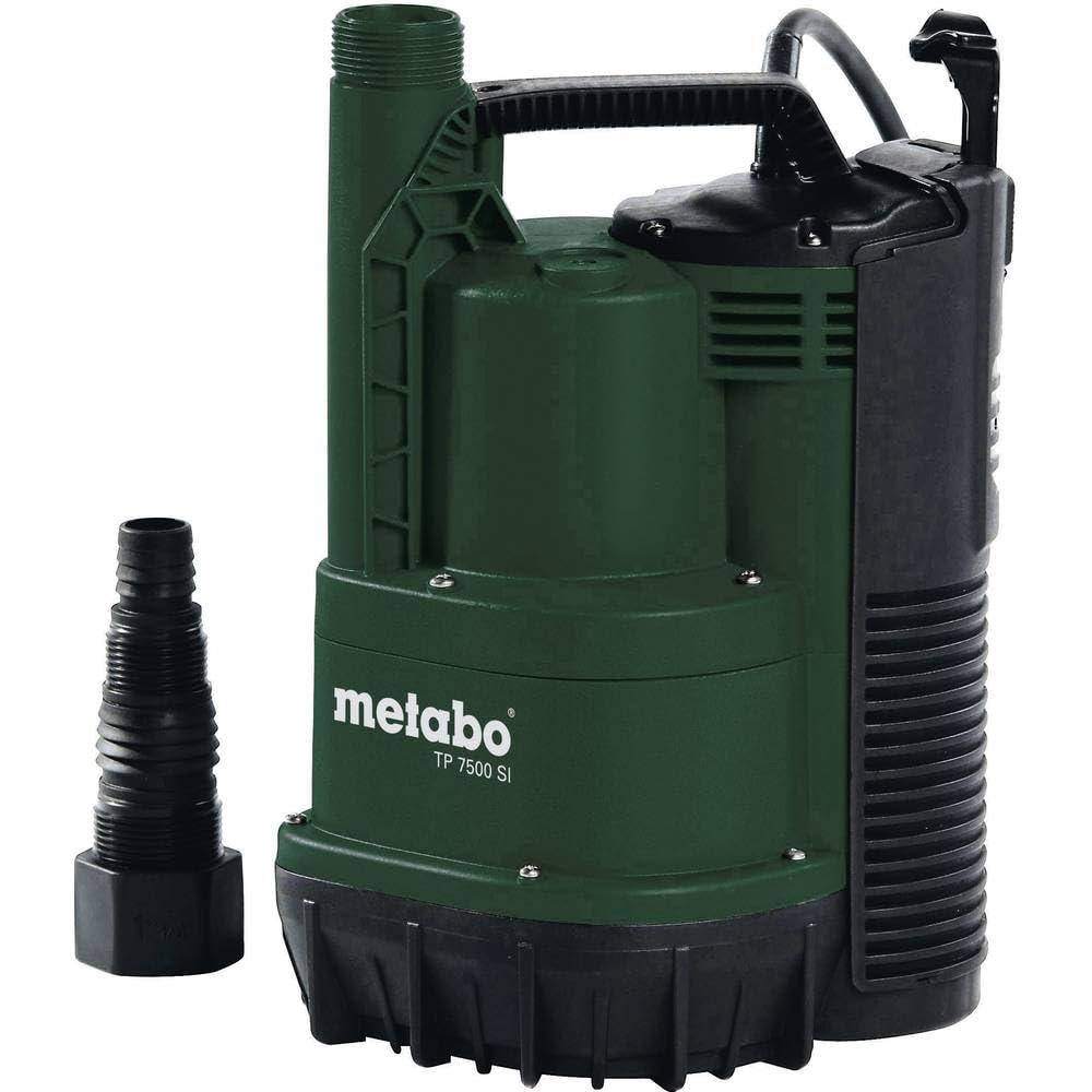 Metabo pompa sommersa per acque chiare a suzione piatta TP 7500 SI – 0250750013 – 300 W – Pompa dell’acqua con profondità di immersione di 5 m – Incl. adattatore multiplo