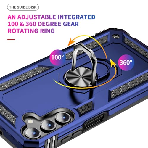 Coque Samsung A15 5G antichoc bleu protection écran et bague - 5
