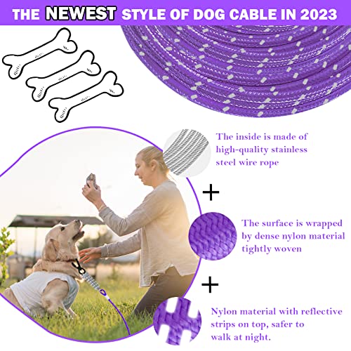 Dog Tie Out Cable 10ft/15ft/20ft/30ft Dog Runner for Yard and Outdoor with Swivel Hook Green/Blue/Purple Reflective Lead Dog Chains for Training Small to Medium Dogs Up to 100lbs Dog Tie Out Cable 10ft/15ft/20ft/30ft Dog Runner for Yard and Outdoor with Swivel Hook Green/Blue/Purple Reflective Lead Dog Chains for Training Small to Medium Dogs Up to 100lbs