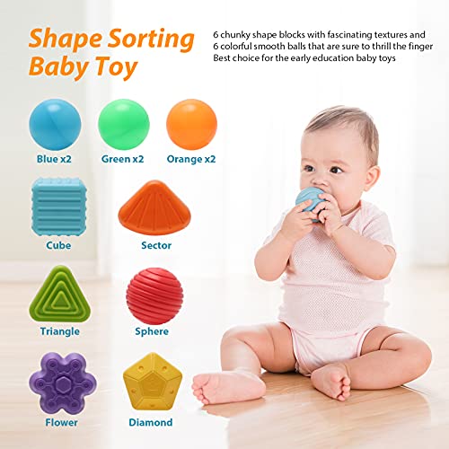 Uniwa Baby Shape Sorting Toy, Spinner Toys Sensory Shape Sorting Toys，Early Learning Toys For Girls Boys Gifts Age 1 2 3, Montessori Toys For 1 Year Old,Toddler, 6-12 Months（15 Pcs #TOP4