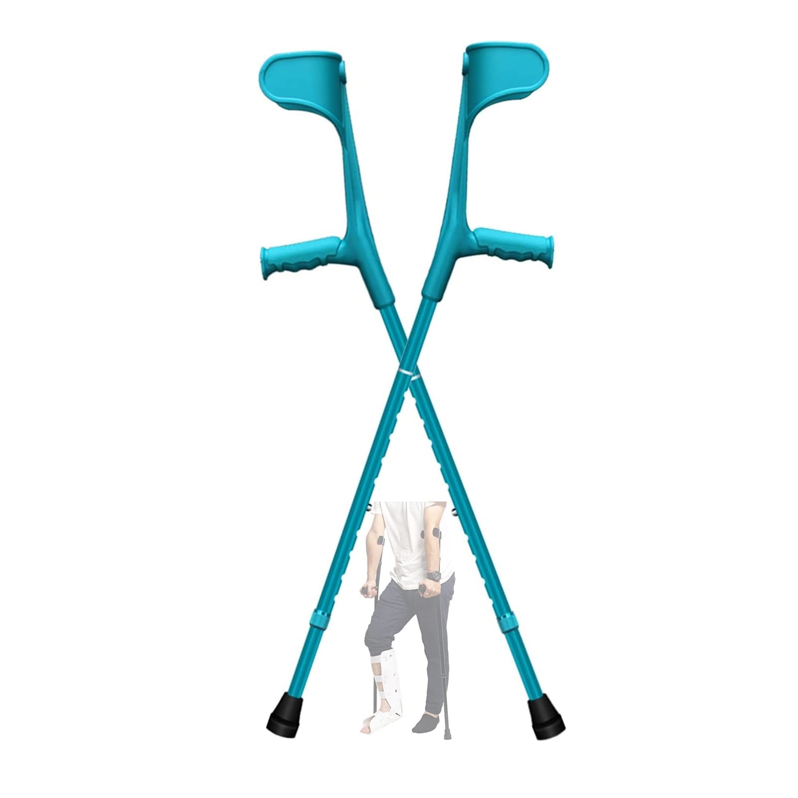 1 par de Muletas Plegables de Aluminio para Antebrazo, Muletas Ergonómicas con Mango Cómodo, Bastón Ligero para Caminar (Color : Blue)