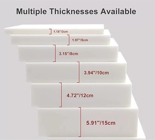 Miniatura 3 de YUURO Cojín de banco de tamaño personalizado de 1, 2, 3, 4, 5 y 6 pulgadas de grosor, cojín de espuma de alta densidad antiarañazos para alféizar de