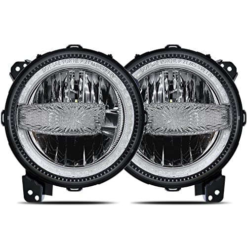 BICYACO 9 Inch LED Headlights with DRL, 120W Headlamps Replacement Compatible with Jeep Wrangler JL JLU Gladiator JT SUV, Black