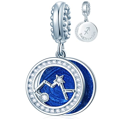 Sagittarius Zodiac Sign Charms For Pandora Charm Bracelets, 925 Sterling Silver Necklace Pendant, 12 Constellation/Horoscope Star Dangle Birthstone Bead, Birthday Gift Women/Men/Girls/Boys. #TOP17