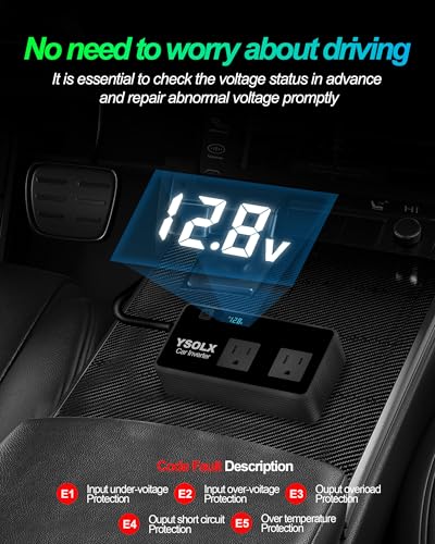 Image of YSOLX 300W Car Inverter Power Outlet Dual AC Car Plug Adapter Outlet