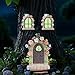 FESTGLOX Fairy Door and Windows for Trees Outdoor, Glow in The Dark Fairy Garden Door for Tree Trunk, Garden House Kit Miniature Accessories for Gnome, Outdoor Yard, Stump, Lawn
