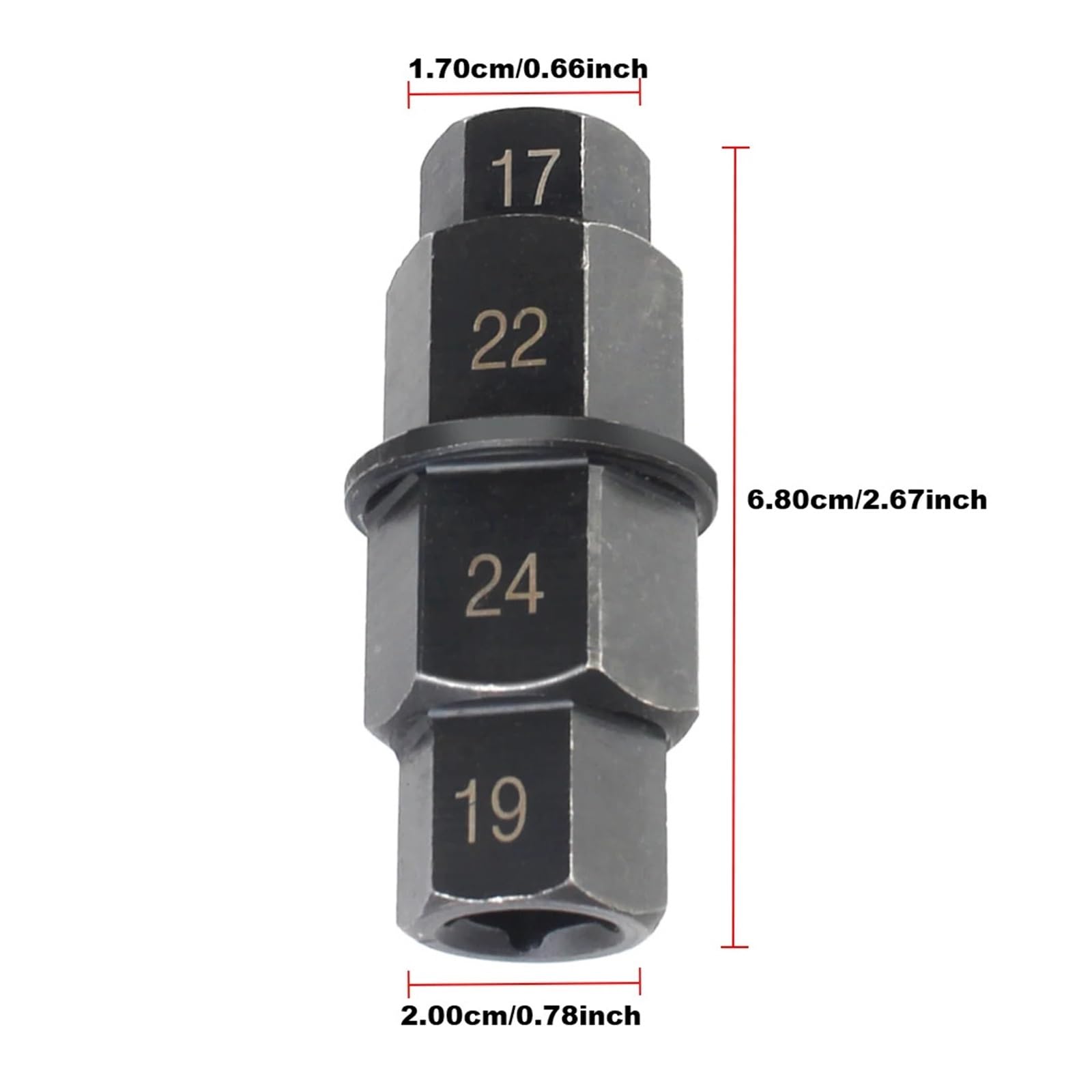 17 19 22 24mm Durable 3/8 Inch Multi Functional Multi Purpose Motorcycle Hexagonal Axle Tool Professional Four in One Multifunctional