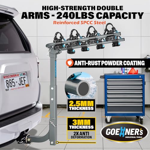 Heavy-Duty 240LBS Hitch Bike Rack – Dual Locking 2.0 | Car, SUV, Truck & RV Carrier