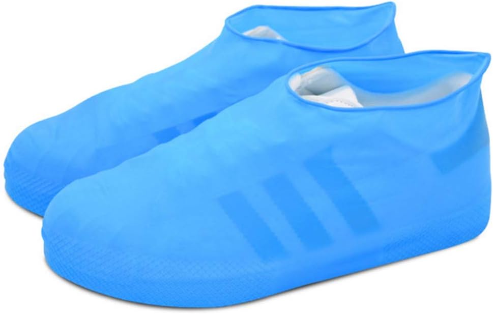 Aquir Reusable Waterproof Shoe Cover, Anti-slip Latex Rain Snow Overshoes Shoes Cover (Blue,M)