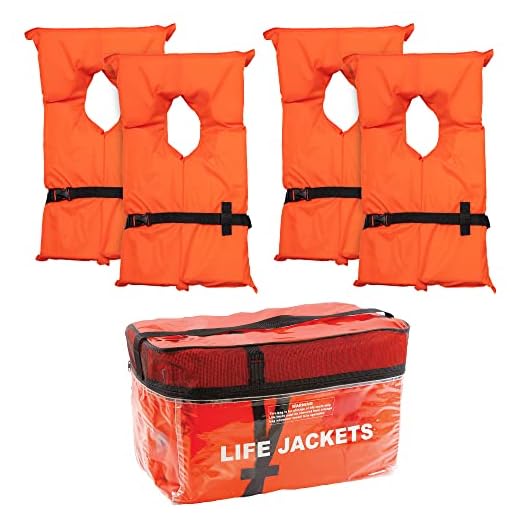 Airhead Adult Type II Keyhole Life Jacket, 4-Pack, Coast Guard Approved, Orange