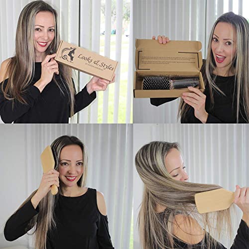 Sosoon YXX-BHB-01 Hair Brush, Sosoon Boar Bristle Paddle Hairbrush thumb #8