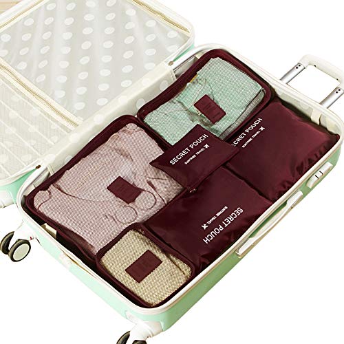 Preisvergleich Produktbild alsu3luy02LD Reise-Kulturbeutel, quadratisch, mit Reißverschluss, für Kabel und Kopfhörer, Violett, weinrot (Rot) - alsu3luy02Ld_Travel Toiletry Bag