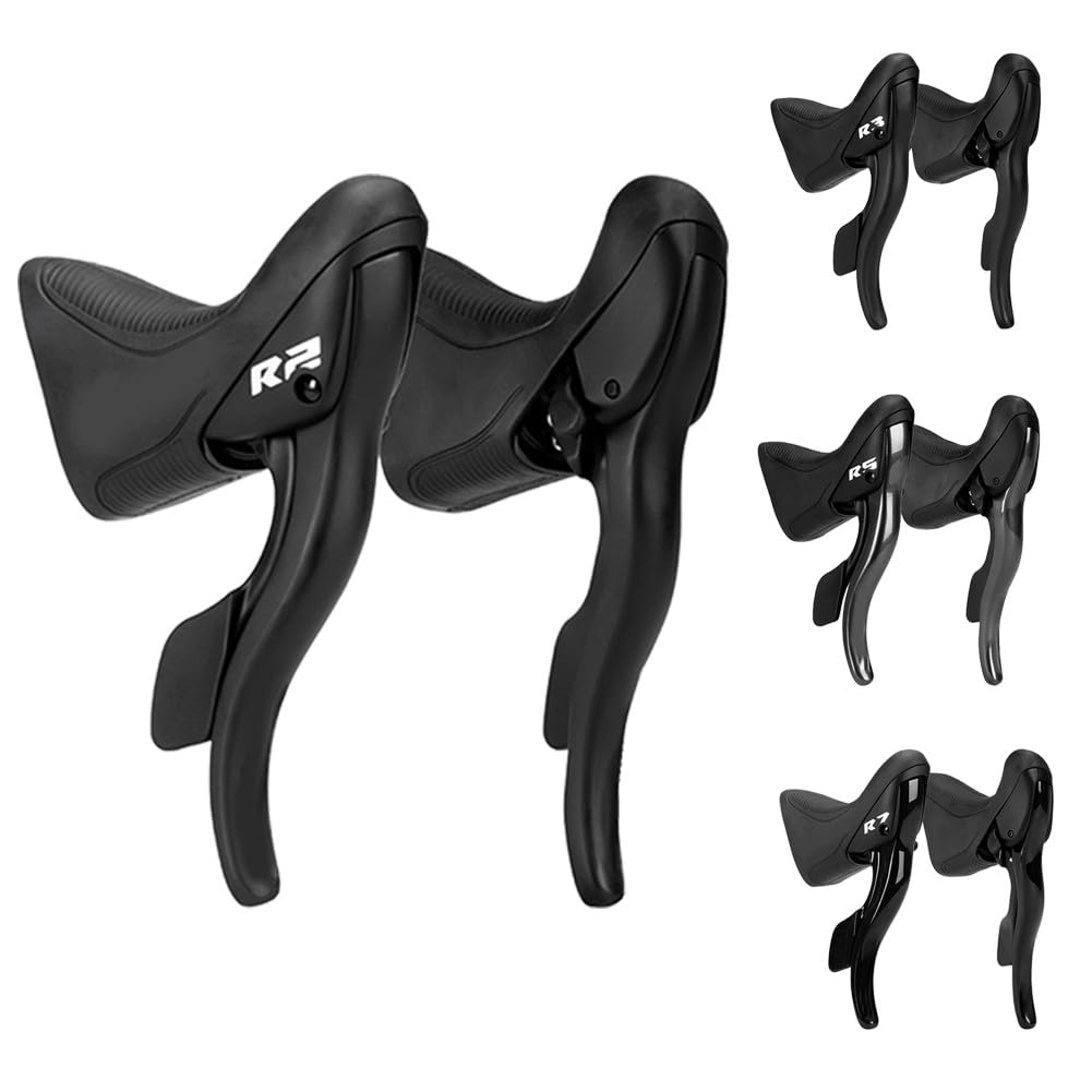 Kit de palanca de cambios para LTWOO R2 R3 R5 R7, aleación de aluminio y ABS para bicicleta de carretera con cables (L1800mm/R2050mm), 7-9 velocidades, negro