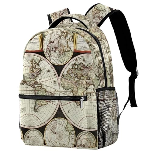 Sac à dos carte du monde vintage multicolore pour inspirer les jeunes ados