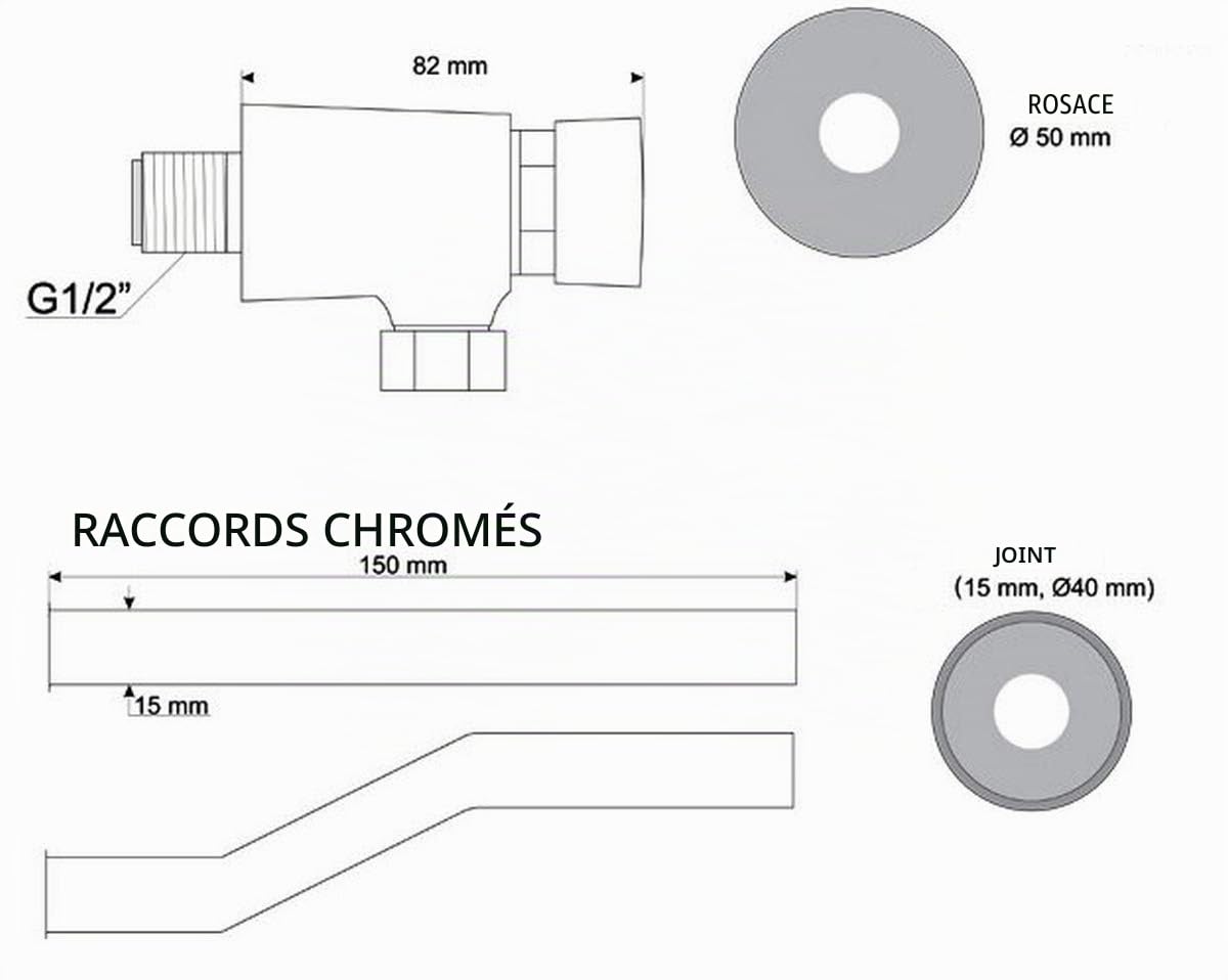 VBChome A50132 Kit d'urinoir en céramique haut de gamme Blanc