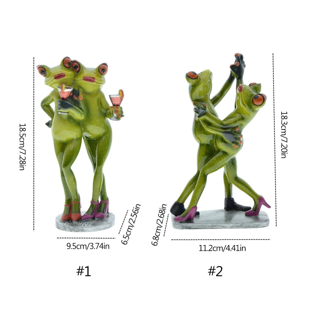 Figura creativa de rana en 3D, figura de rana bailando, adorno de resina para decoración de escritorio en el hogar, oficina