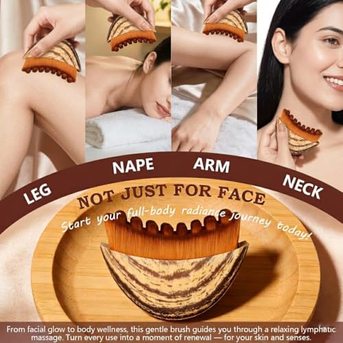 Image of Lunaris New Lymphatic Contour Face Brush 1 PCS | Facial Massager for Jawline, Chin & Neck | Natural Makeup Brushes With Soft Bristles | for Sculpting, Drainage, Puffiness Reduction & Smoother Skin
