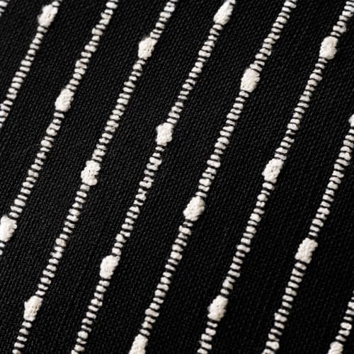 Image of Foindtower Decorative Striped Boucle Throw Pillow Covers 18x18 Inch Black
