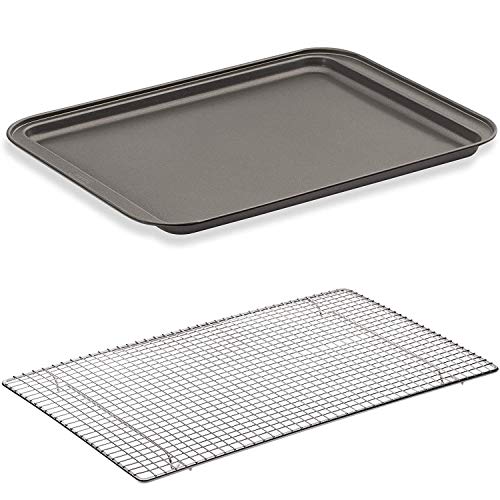 husMait Non-Stick Baking Sheet & Cooling Rack - Superior Long-Lasting Baking Pan & Cooling Rack for Cookies, Dough, and Pastries