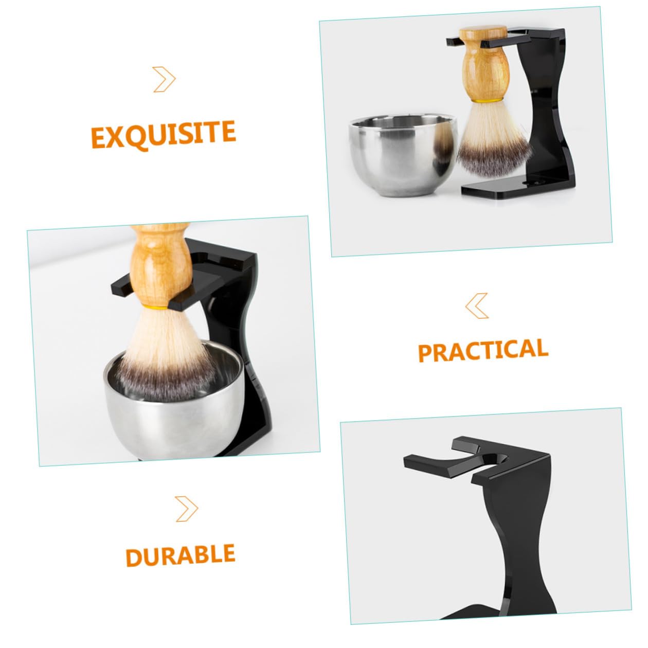 Juego de Afeitado Masculino Modelo 7389 de Acrílico y Acero Inoxidable