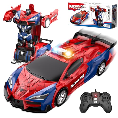 Kssvzz Spider Voiture Télécommandée Enfant 3 4 5 6 7 8 9 Ans, 2 en 1 Transformable RC Radiocommandée Robot, 2.4 GHz & 360° Rotation Jouet Garcon 3+ Ans...