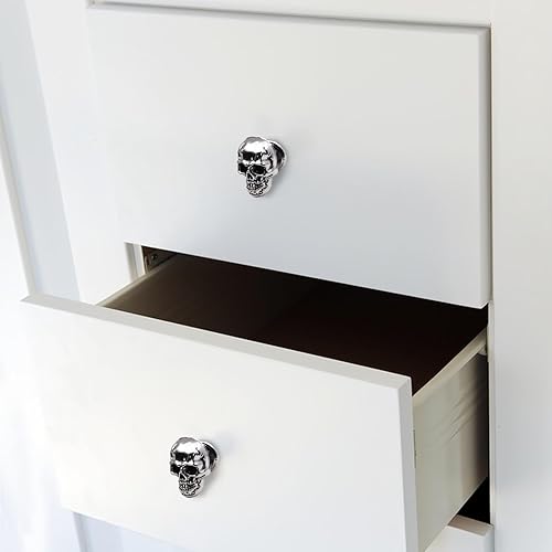 Miniatura 6 de MUMIAO Paquete de 6 pomos de cajón de esqueleto de calavera, tiradores vintage de un solo agujero para armarios de cajones, estanterías, armarios,