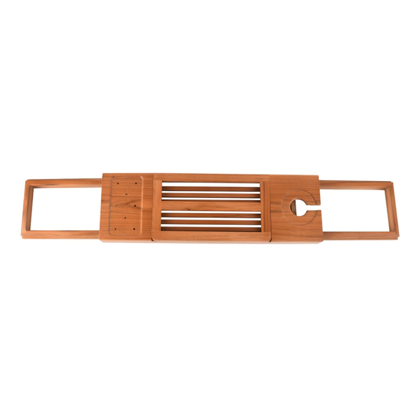 Vassoio da Bagno Antiscivolo Retrattile per Vasca da Bagno, Porta Secchio in bambù, Portaoggetti per Bagno in Legno, Tavola Portaoggetti 50 15,5 4 Cm