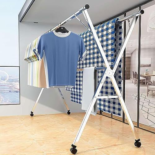 Étendoir à linge rétractable et mobile pour séchage intérieur extérieur efficace - 5