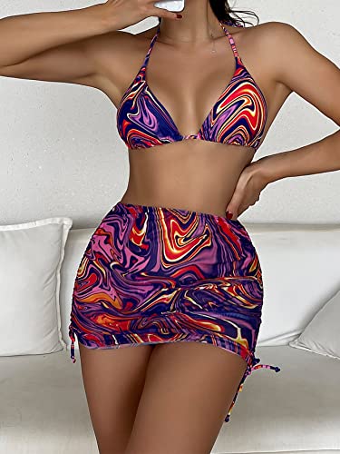 SOLY-HUX-Womens-4-Piece-Swimsuits-Triangle-Bikini-Bathing-Suits-with-Mesh-Beach-Skirt-Bandana