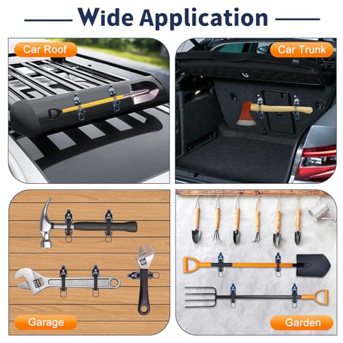 image for Rtshuok 2Pcs Shovel Mount for Roof Rack, Metal Rubber Clamp Mounting B