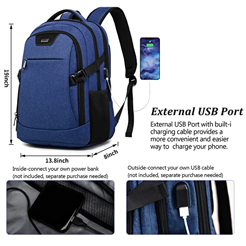 Image of DUSLANG 17 Inch Laptop Backpack for Travel Water Resistant College Backpack for Men Laptop Bag with USB Charging Port