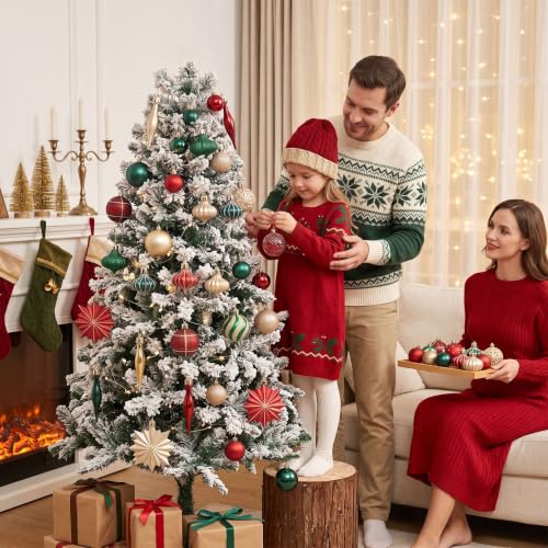 Valery Madelyn Weihnachtskugeln 70 Stück Kunststoff Christbaumkugeln,Christbaumschmuck hängend Glänzend Glitzernd Matt… – Ansicht 3