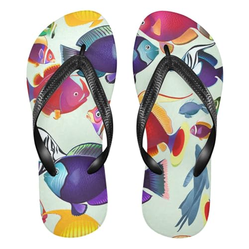 Nander Beautiful Colorful Fish Sandal Flip Flops of Men's & Women's,Beach Slippers Flip Flops Shower Shoes