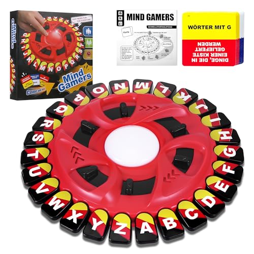 Wortspiel, Brettspiele für Kinder und Erwachsene, Words Spiel Deutsch, Buchstaben Drücken Familienspiel mit Timer, rasende wörter Spiel für 2-8 Spieler