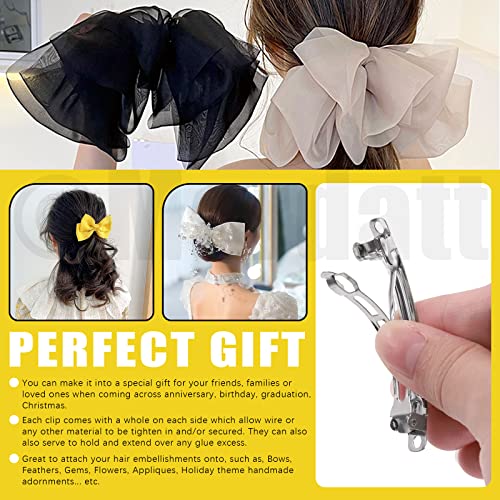 100 Piezas Pinzas para el Cabello French Barrette Set variado 2.36 pulgadas Metal Plateado Mardatt Modelo M574 miniatura 6