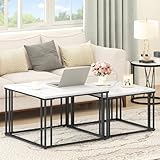 DWVO Moderner 2er-Couchtisch-Set, Runde Holztische...