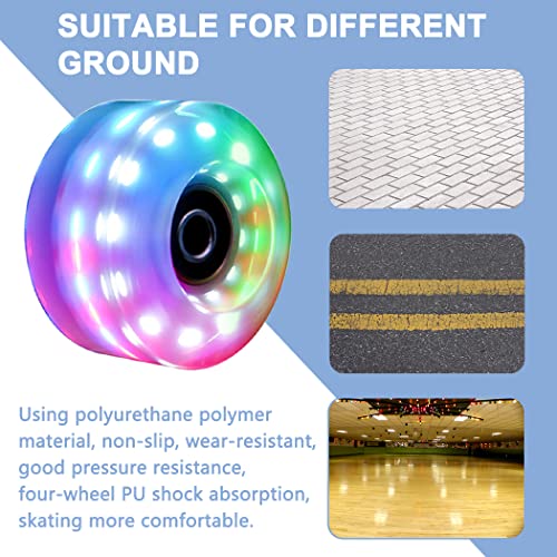 image for Tanzfrosch 8 Pack Roller Skate Wheels with Bearings Installed Quad Lig