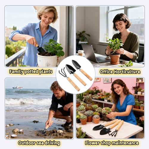 Set mini de herramientas para jardinería interior 3 piezas miniatura 6