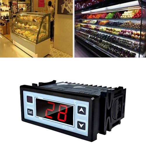 FACAIIO Régulateur de température numérique pour système de fermentation d'incubateur double chauffage -40 à 70 °C Noir