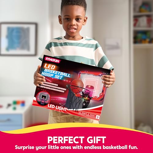 Syncfun 90009 Mini Indoor Basketball Hoop, Light Up Over The Door Basketball Hoop For Kids thumb #6