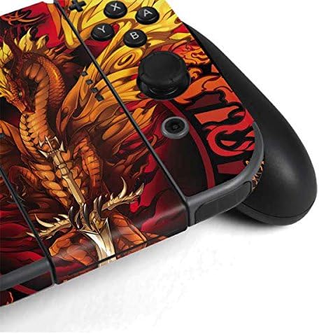 Skinit Decal Gaming Skin Compatible with Nintendo Switch Bundle - Officially Licensed Tate and Co. Fire Dragon Design