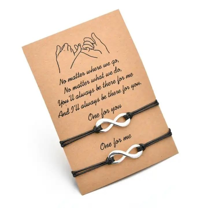 ARTRUE Infinity Bracelets Anklets for Couples Best Friend Adjustable Friendship Bracelets for Him and Her Unisex Adult (Black) - 2 Pieces With Latest Fancy Design (B0CS9VMDZN) Amazon Price History, Amazon Price Tracker