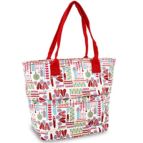 Image of J World Lola Lunch Tote Bag. Cute Insulated Lunch-Box for Women & Teen Girls, Heart Factory