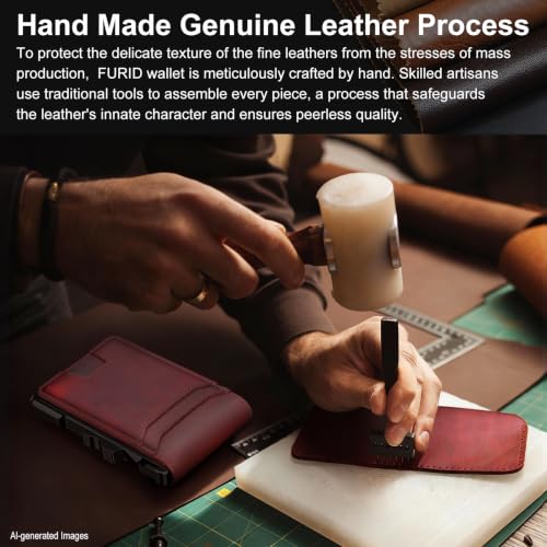 Image of furid Genuine Leather Wallet for Men: Slim RFID Smart Minimalist Wallet