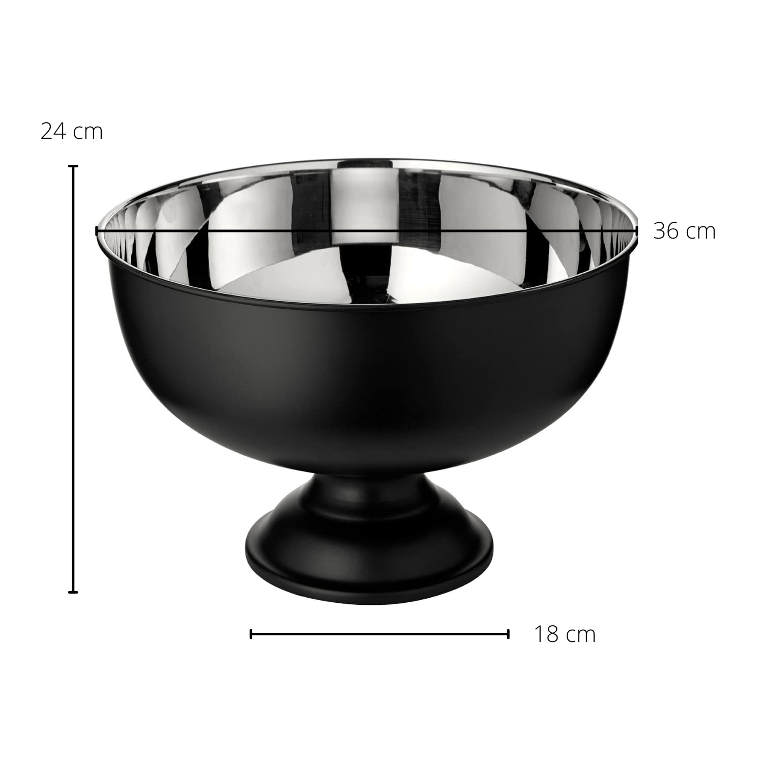 EDZARD Champanera Pearl (Ø 36 cm, H 25 cm), acero inoxidable, de doble pared, para 5 botellas – enfriador de botellas grande, enfriador de vino, cubitera grande