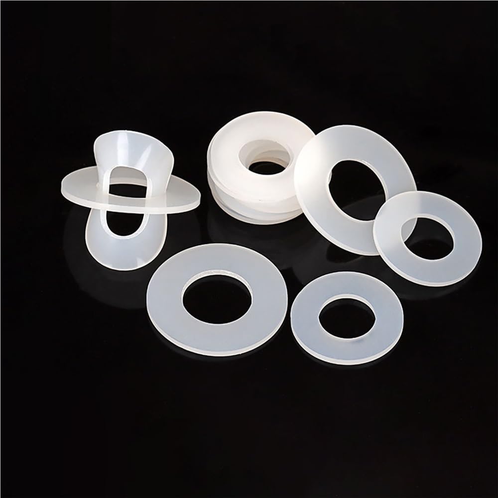 Arandelas para fontanería Junta plana de silicona, arandelas planas de silicona con tornillo, junta de sellado, arandelas de sellado blancas, junta resistente a altas temperaturas (24 x 70 x 4 mm)(74x