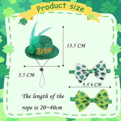 Sombrero de disfraz con trébol verde para mascota pequeño miniatura 7